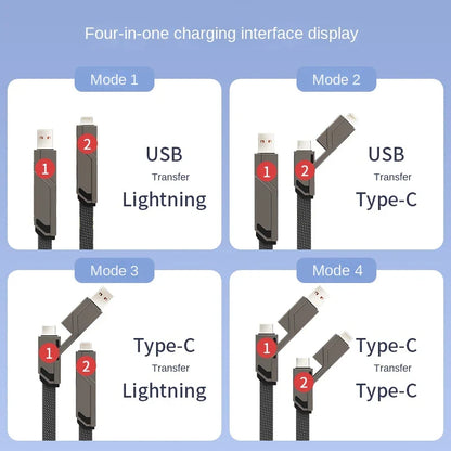 4 in 1 All in One Charging Cable (1.5 Meter)