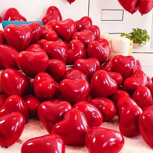 30pcs Romantic Red Heart-Shaped Latex Balloons Set for Birthday, Wedding, Valentine's, Thanksgiving, Christmas, New Year, Home Decor, Balloon Arrangements, Party Celebrations