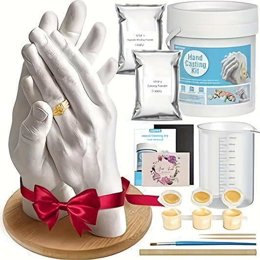 DIY Hand Casting Kit for Couples - Complete Set with Plaster Mold, Sculpture Base, Paints & More - Ideal for Anniversaries, Weddings & Memorable Gifts - Captures Every Detail, Safe & Easy to Use