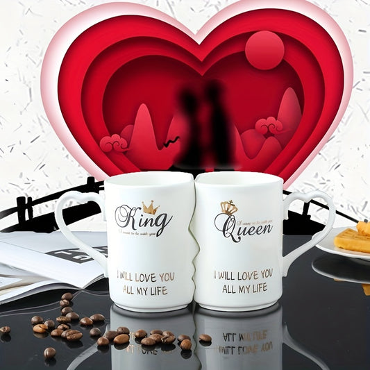 2024 Special Couple Gifts, Creative CoupleMug, Kissing Mugs Set, Anniversary & Wedding Gifts, Exquisitely Crafted Two Large Cups & Spoons for Couples, for Him and Her on Valentines, Birthday, Engagement