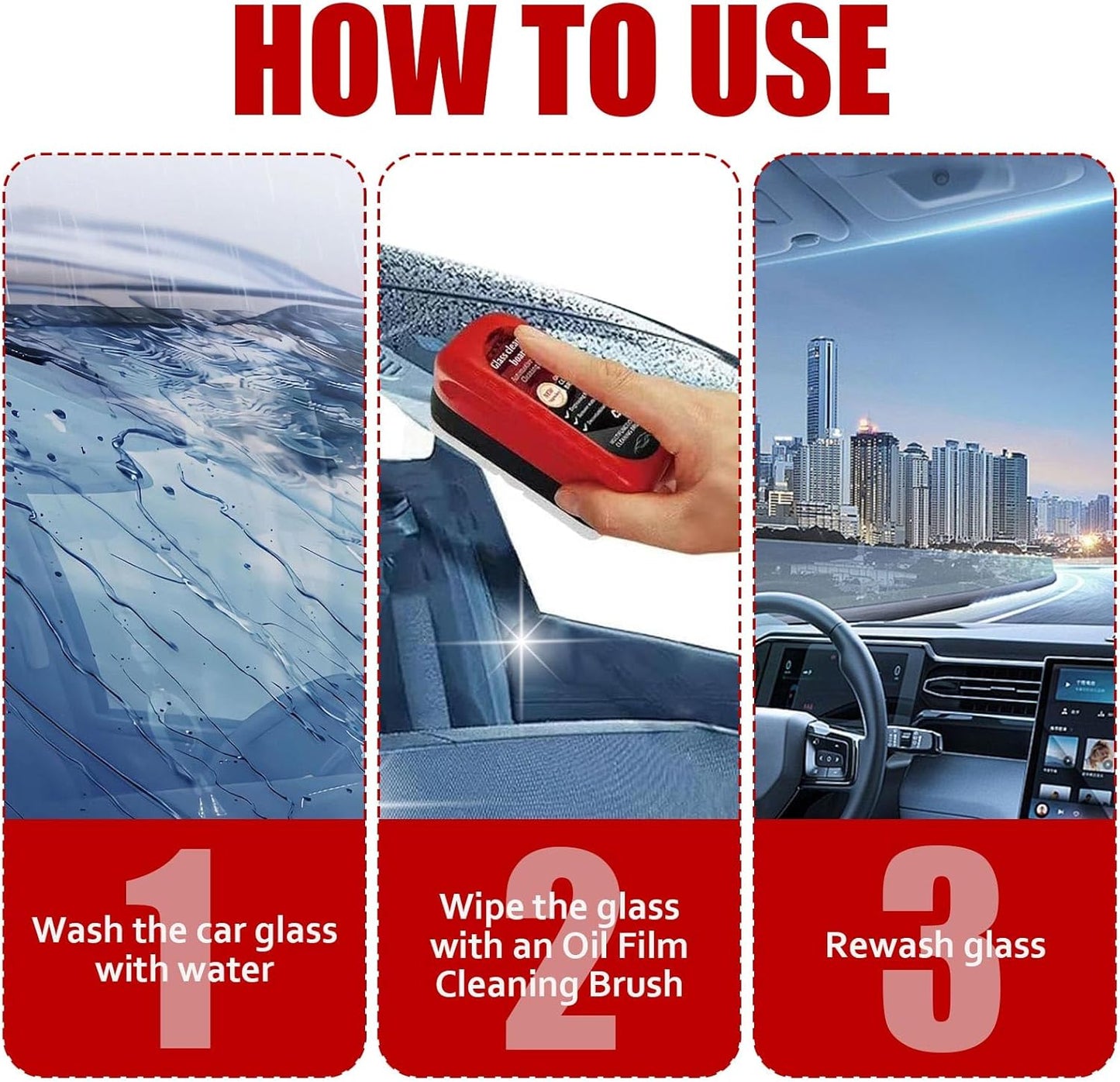 Windshield Oil Film Cleaning Brush – Clear View Every Drive!