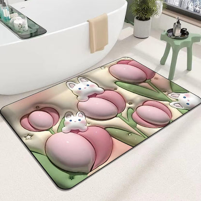 3D Water Absorbing Non-Slip Mat (Mixed Color)