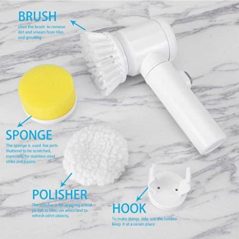 TurboClean™ 5 in 1 Multipurpose Electric Re-Chargeable Brush