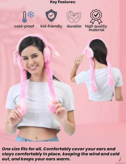 🐰 Bunny Ear Muffs For Kids — Moving-Ears Bunny Muff